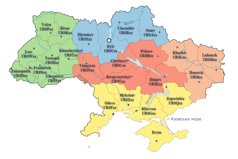 Ukraine Departments map